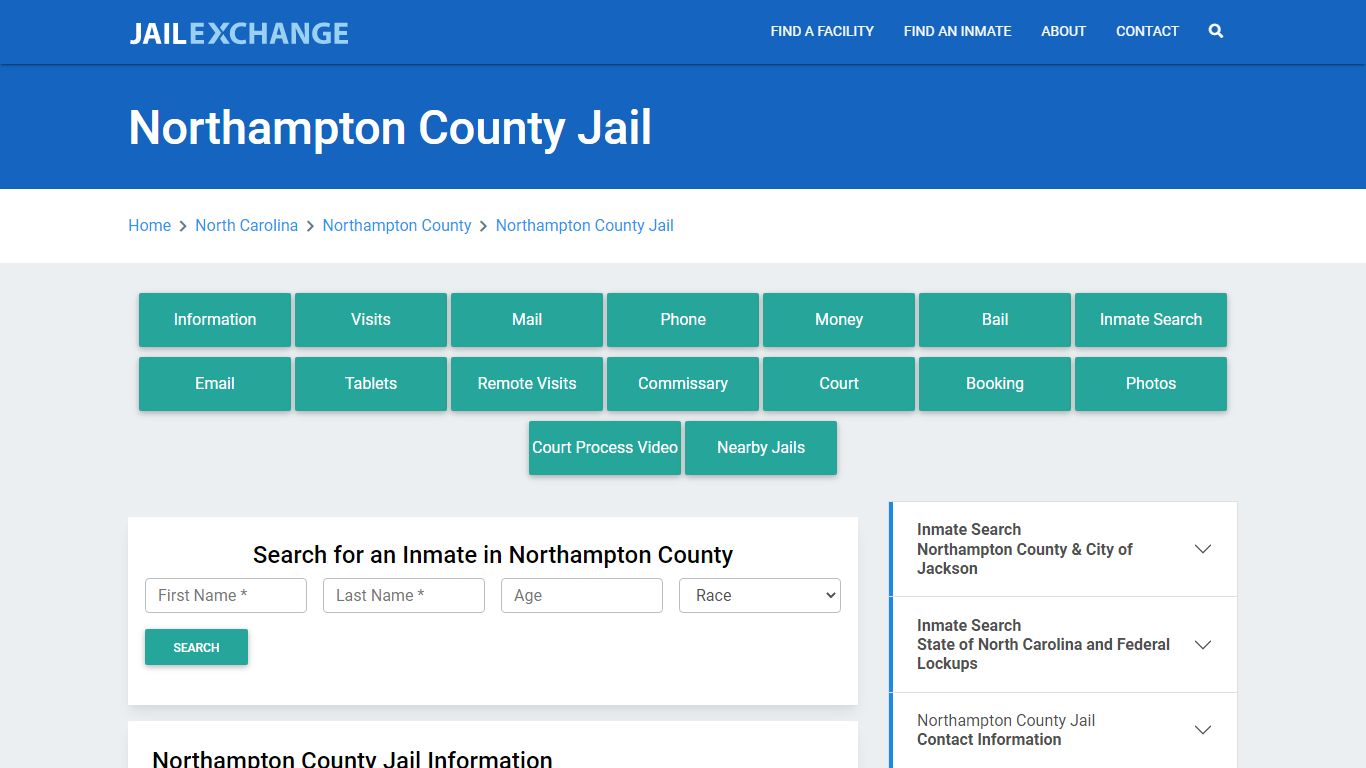 Northampton County Jail Roster Lookup, NC, Inmate Search